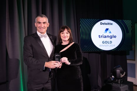 Paul Flavin from Triangle receives the gold status award for Deloitte Best Managed Company 